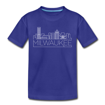 Milwaukee, Wisconsin Youth T-Shirt - Skyline Youth Milwaukee Tee - royal blue