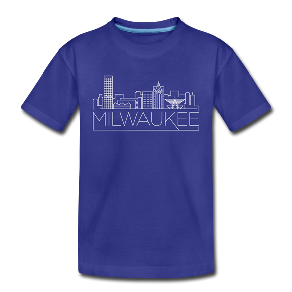 Milwaukee, Wisconsin Youth T-Shirt - Skyline Youth Milwaukee Tee - royal blue