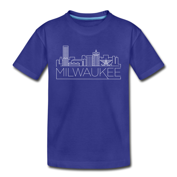 Milwaukee, Wisconsin Youth T-Shirt - Skyline Youth Milwaukee Tee - royal blue