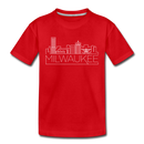 Milwaukee, Wisconsin Youth T-Shirt - Skyline Youth Milwaukee Tee - red