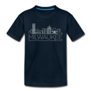 Milwaukee, Wisconsin Youth T-Shirt - Skyline Youth Milwaukee Tee - deep navy