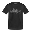 Minneapolis, Minnesota Youth T-Shirt - Skyline Youth Minneapolis Tee - black