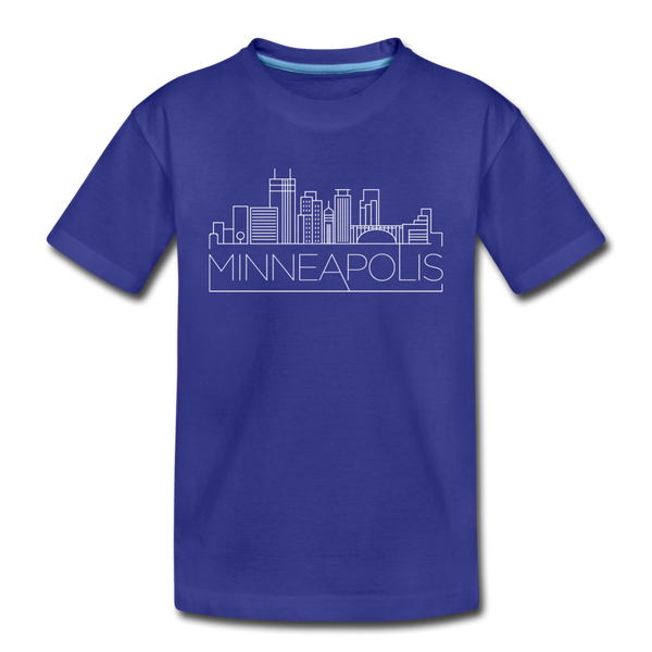 Minneapolis, Minnesota Youth T-Shirt - Skyline Youth Minneapolis Tee - royal blue
