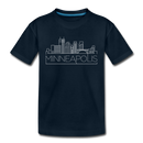 Minneapolis, Minnesota Youth T-Shirt - Skyline Youth Minneapolis Tee - deep navy