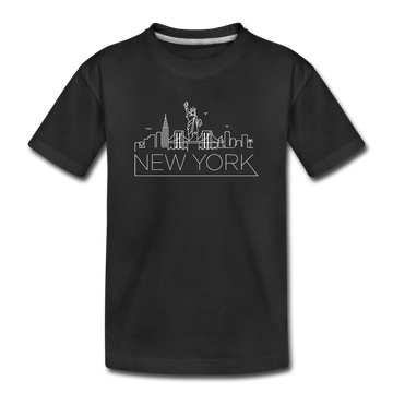 New York Youth T-Shirt - Skyline Youth New York Tee - black