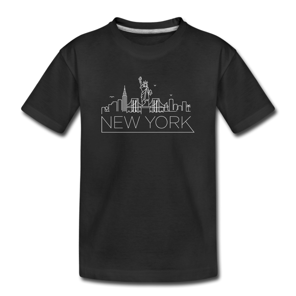 New York Youth T-Shirt - Skyline Youth New York Tee - black