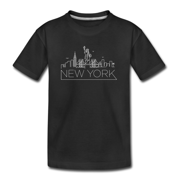 New York Youth T-Shirt - Skyline Youth New York Tee - black