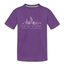 New York Youth T-Shirt - Skyline Youth New York Tee - purple