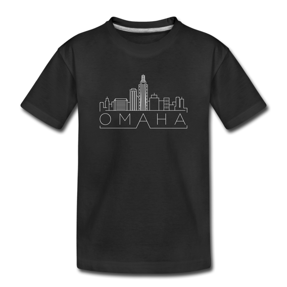 Omaha, Nebraska Youth T-Shirt - Skyline Youth Omaha Tee - black