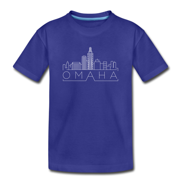Omaha, Nebraska Youth T-Shirt - Skyline Youth Omaha Tee - royal blue