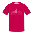 Omaha, Nebraska Youth T-Shirt - Skyline Youth Omaha Tee - dark pink