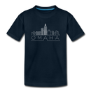 Omaha, Nebraska Youth T-Shirt - Skyline Youth Omaha Tee - deep navy