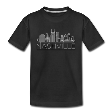 Nashville, Tennessee Youth T-Shirt - Skyline Youth Nashville Tee - black