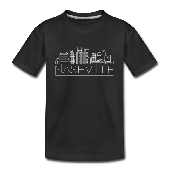 Nashville, Tennessee Youth T-Shirt - Skyline Youth Nashville Tee - black