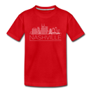 Nashville, Tennessee Youth T-Shirt - Skyline Youth Nashville Tee - red