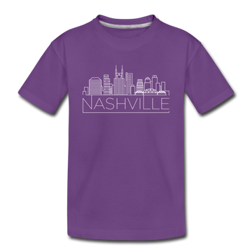 Nashville, Tennessee Youth T-Shirt - Skyline Youth Nashville Tee - purple