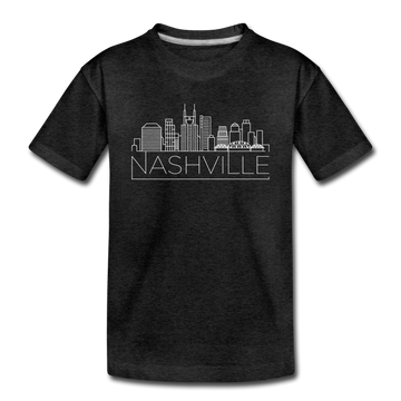 Nashville, Tennessee Youth T-Shirt - Skyline Youth Nashville Tee - charcoal gray
