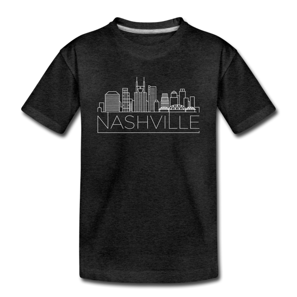 Nashville, Tennessee Youth T-Shirt - Skyline Youth Nashville Tee - charcoal gray