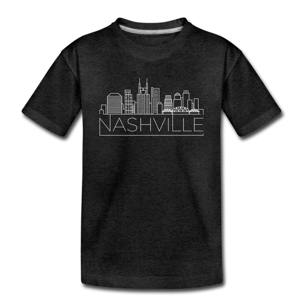 Nashville, Tennessee Youth T-Shirt - Skyline Youth Nashville Tee - charcoal gray