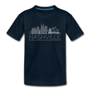 Nashville, Tennessee Youth T-Shirt - Skyline Youth Nashville Tee - deep navy