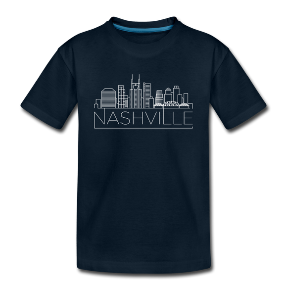 Nashville, Tennessee Youth T-Shirt - Skyline Youth Nashville Tee - deep navy