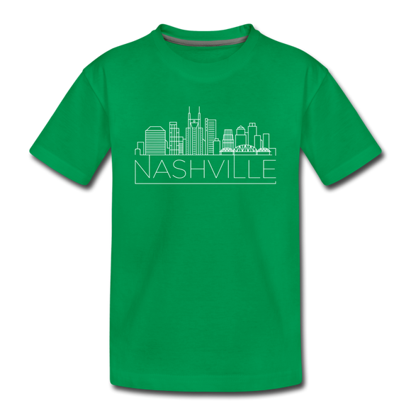 Nashville, Tennessee Youth T-Shirt - Skyline Youth Nashville Tee - kelly green
