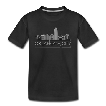 Oklahoma City, Oklahoma Youth T-Shirt - Skyline Youth Oklahoma City Tee - black