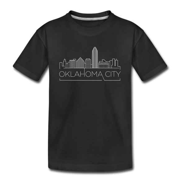 Oklahoma City, Oklahoma Youth T-Shirt - Skyline Youth Oklahoma City Tee - black