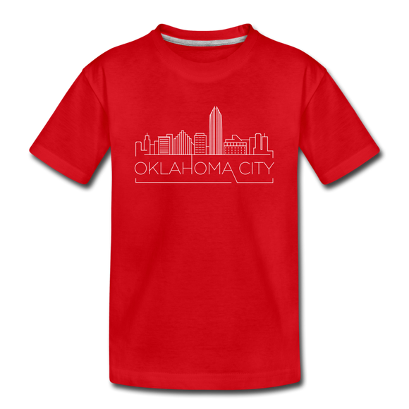 Oklahoma City, Oklahoma Youth T-Shirt - Skyline Youth Oklahoma City Tee - red