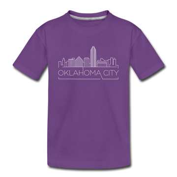 Oklahoma City, Oklahoma Youth T-Shirt - Skyline Youth Oklahoma City Tee - purple