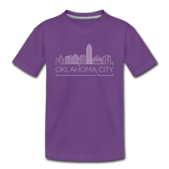 Oklahoma City, Oklahoma Youth T-Shirt - Skyline Youth Oklahoma City Tee - purple