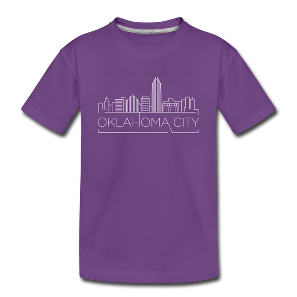 Oklahoma City, Oklahoma Youth T-Shirt - Skyline Youth Oklahoma City Tee - purple