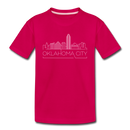 Oklahoma City, Oklahoma Youth T-Shirt - Skyline Youth Oklahoma City Tee - dark pink