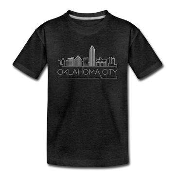 Oklahoma City, Oklahoma Youth T-Shirt - Skyline Youth Oklahoma City Tee - charcoal gray