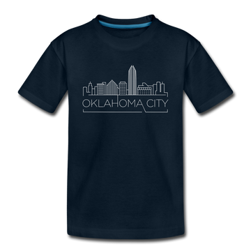Oklahoma City, Oklahoma Youth T-Shirt - Skyline Youth Oklahoma City Tee - deep navy