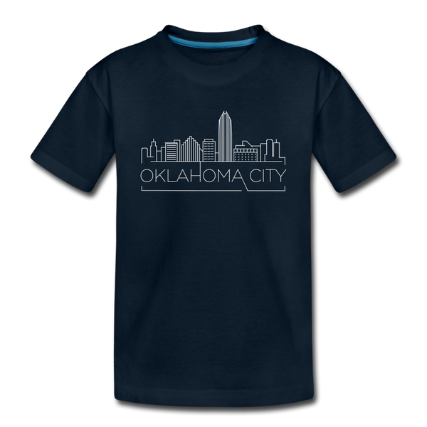 Oklahoma City, Oklahoma Youth T-Shirt - Skyline Youth Oklahoma City Tee - deep navy