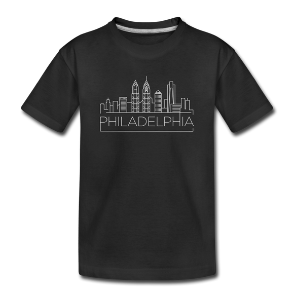 Philadelphia, Pennsylvania Youth T-Shirt - Skyline Youth Philadelphia Tee - black