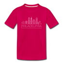 Philadelphia, Pennsylvania Youth T-Shirt - Skyline Youth Philadelphia Tee - dark pink