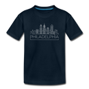 Philadelphia, Pennsylvania Youth T-Shirt - Skyline Youth Philadelphia Tee - deep navy