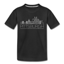 Pittsburgh, Pennsylvania Youth T-Shirt - Skyline Youth Pittsburgh Tee - black
