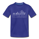Pittsburgh, Pennsylvania Youth T-Shirt - Skyline Youth Pittsburgh Tee - royal blue