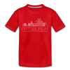 Pittsburgh, Pennsylvania Youth T-Shirt - Skyline Youth Pittsburgh Tee - red