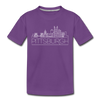 Pittsburgh, Pennsylvania Youth T-Shirt - Skyline Youth Pittsburgh Tee - purple