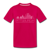 Pittsburgh, Pennsylvania Youth T-Shirt - Skyline Youth Pittsburgh Tee - dark pink