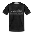 Pittsburgh, Pennsylvania Youth T-Shirt - Skyline Youth Pittsburgh Tee - charcoal gray
