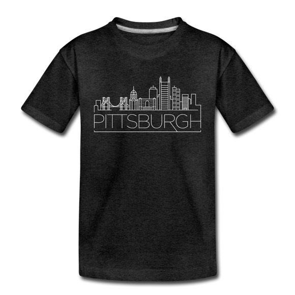 Pittsburgh, Pennsylvania Youth T-Shirt - Skyline Youth Pittsburgh Tee - charcoal gray