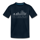 Pittsburgh, Pennsylvania Youth T-Shirt - Skyline Youth Pittsburgh Tee - deep navy