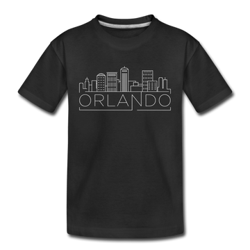 Orlando, Florida Youth T-Shirt - Skyline Youth Orlando Tee - black