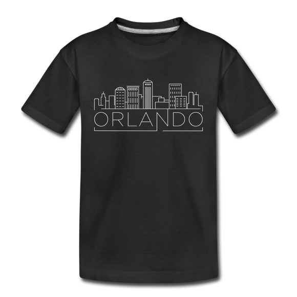 Orlando, Florida Youth T-Shirt - Skyline Youth Orlando Tee - black