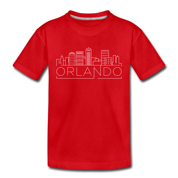 Orlando, Florida Youth T-Shirt - Skyline Youth Orlando Tee - red